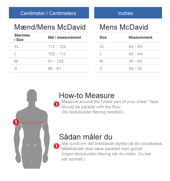McDavid shirt size guide
